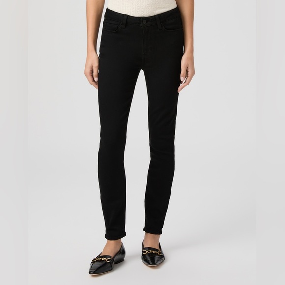 PAIGE Denim - PAIGE Women's Hoxton Ankle Skinny Jeans in Black Size 32